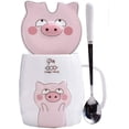thumbnail image 1 of Ceramics Pig Coffee Mug Water Tea Cup With Lid Spoon, 1 of 4