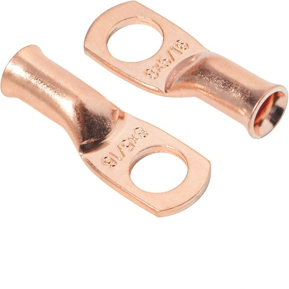 4Pcs Wire Ring Terminal Copper Cable Lugs 8 AWG Gauge 5/16" Connectors Car Audio