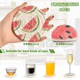 thumbnail image 2 of Yayeee 6 PCS Drink Coasters with Holder Set Woven Absorbent Round Tabletop Hot Pad, White Watermelon, 2 of 7