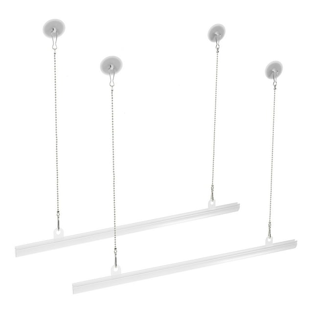 SKISUNO 2pcs Poster Hanging Pole Transparent Iron PVC Kit for Displaying Flags and Posters for Event Organizers