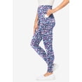 thumbnail image 3 of Woman Within Plus Size Tall Stretch-Cotton Knit Pull-On Printed Pocket Leggings, 3 of 5