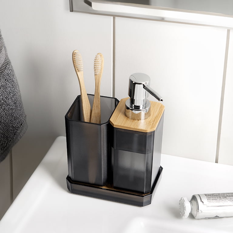 Mainstays Black 3-Piece Plastic Bath Accessory Set photo 2