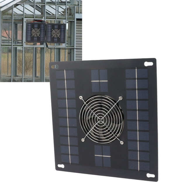 Pequeño Ventilador Con Energía Solar, Kit De Ventilador Con Panel Solar De Gran Flujo De Aire, Silicio Monocristalino De 40 W Para Invernaderos