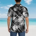 thumbnail image 6 of Balery Seamless Pattern With Skulls Print Men's Hawaiian Shirts Short Sleeve Beach Shirt Relaxed Fit Vacation Button Down Shirts-X-Large, 6 of 9