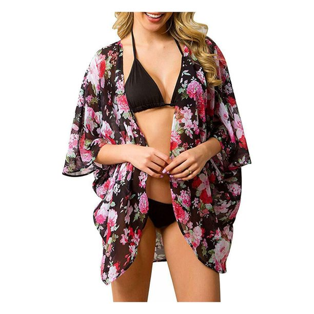 PDYLZWZY Women Chiffon Beach Bathing Suit Cardigan Bikini Swimwear