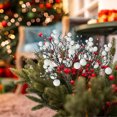 thumbnail image 4 of 12Pcs White Berry Stems,11.4In Artificial Glitter Christmas Tree Picks,Christmas Picks Decoration for Christmas Tree,DIY Garlands,Wedding,Party Holiday, 4 of 6
