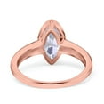 thumbnail image 3 of Rose Tone, Simulated Cubic Zirconia Size-5 Art Deco Solitaire Marquise Engagement Ring Bezel 925 Sterling Silver, 3 of 7
