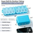 thumbnail image 3 of New Foldable & Double Protection Portable Weekly Pill Organizer 2 Times A Day with Etched Labels, AM PM 7 Day Week Medicine Box, Daily Travel Pill Case Holder Dispenser for Vitamin, Supplement - Blue, 3 of 8