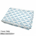 thumbnail image 5 of Sea Animals Floor Pillow Lounger Cover, Aquatic Dolphin Leaf Ornamentals Abstract Art Playful Fish, Nap Mat Printed Fabric Case for 5 Pillows, 88" x 27", Blue White, by Ambesonne, 5 of 5