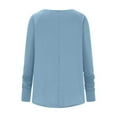 thumbnail image 3 of Ctreela Women's Long Sleeve Tops Oversized O-Neck Basic Solid Color Blouse Loose Fit Outdoor Tunic Tops with Thumb Holes, 3 of 4