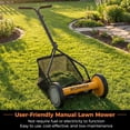 thumbnail image 6 of Topcobe 14 Inch Push Lawn Mower with 5 Steel Blades and Grass Catcher Bag, Push Lawn Mower, Push Lawn Sweeper-Orange, 6 of 8