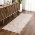 thumbnail image 3 of BoutiqueRugs Blush & Light Pink Collection Leonora Bohemian Oriental Medallion Area Rug - Traditional Floral Carpet for Living Room, Bedroom - Blush, Pale Pink, Cream - 5'3" Square Rug, 3 of 12