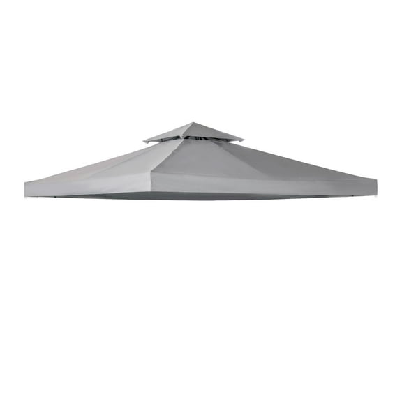 10' x 10' Gazebo Canopy Top Replacement - Light Grey - UV Protection - 2-Tier Ventilated Outdoor Patio Cover