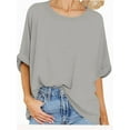 thumbnail image 3 of Oversized Tshirts for Women Summer Short Sleeve Casual Basic Tee Tops Loose Fit Shirts, 3 of 4