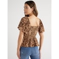 thumbnail image 3 of Sofia Jeans Women's V-Neck Top with Flutter Sleeves, Sizes XS-XXXL, 3 of 6