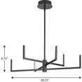 thumbnail image 3 of Pivot LED Collection Six-Light Satin White Modern Style Chandelier with Downlight, 3 of 7