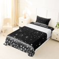 thumbnail image 3 of Homewish Black Gray Twin Sheets, Diamonds Sequins Print Bedding for Girls, 3 Pieces (1 Flat Sheet, 1 Fitted Sheet and 1 Pillowcase), 3 of 6
