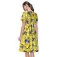 thumbnail image 2 of Bixox Robe d'Été à Manches Courtes pour Femmes Robe Ample Longueur Genou avec Poches-Abeille, 2 of 7