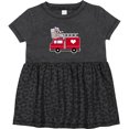 thumbnail image 3 of Inktastic Easter Red Firetruck with Pink Hearts Girls Baby Dress, 3 of 5