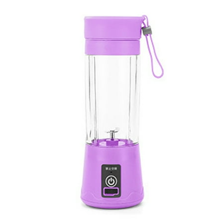 

Gwong 380ml Portable Mini Electric Household Fruit Juicer Blender Squeezer Bottle(Purple 2 blades)
