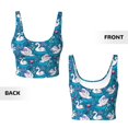 thumbnail image 3 of Sikiie Swan On The Pond Print Strappy Sports Bra for Women Padded Push Up Sports Bra Athletic Running Sports Bra Workout Bra Yoga Bra, 3 of 5