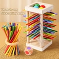 thumbnail image 2 of Hioecau 1 Set Wooden Stick Tower Dice Game Fine Motor Focus Training Colorful Stick Counting Math Educational Board Game Gift, 2 of 8