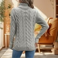 thumbnail image 6 of Bibifish Womens Sweaters Winter Warm High Neck Cable Knit Sweaters Solid Color Cozy Long Sleeve Sweaters Trendy Slim Fit Ladies Knit Tops, 6 of 6