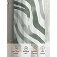 thumbnail image 6 of Abstract Lines Sheer Curtains 108 inches Long 2 Panels Set White Green Water Ripple Modern Art Sheer Window Curtain Rod Pocket Voile Drapes for Living Room/Bedroom, Each 52" W x 108" L, 6 of 7