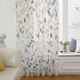 thumbnail image 6 of Blue Botanical Sheer Curtains 96 Inches Long, Farmhouse Spring Summer Plant Light Filering Curtains, Privacy Drapes Simi Floor to Veiling Curtain for Living Room Bedroom Large Window Treatment, 6 of 9
