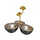 thumbnail image 3 of Cuencos decorativos en racimo, 3 en 1, cuencos de acero inoxidable para aperitivos, decorativos y conectados Mango de ginkgo dorado, 3 of 6