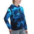 thumbnail image 6 of Disketp Ice Blue Fire Wolf Womens Casual Hoodies Crew Neck Long Sleeve Sweatshirts Pullover Tops-Small, 6 of 7