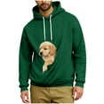 thumbnail image 3 of Oksale Men's Cat Dog Pouch Fleece Sweatshirts with Hood Pet Carrier Kangaroo Pouch Hoodies Loose Long Sleeve Winter Shirts Soft Warm Tops Green 4XL, 3 of 6