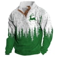 thumbnail image 1 of Sudadera sin capucha para hombre, moda, bolsillos, manga larga, estampado navideño, sudadera con capucha, blusa de poliéster para hombre., 1 of 2