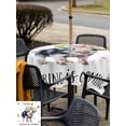 thumbnail image 5 of Outdoor Tablecloth with Umbrella Hole for Patio/Picnic/Party/Camping, Spring Pig Waterproof Table Cloth Square Cover Washable, Butterfly Botanical Floral Summer (60"x 60"), 5 of 8