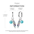 thumbnail image 3 of MULA European Women 925 Sterling Silver Hoop Earrings Feather Turquoise AAA CZ Jewelry Birthday Gift For Her, 3 of 8