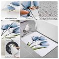 thumbnail image 6 of Blue Tulip Bath Mat 3 Piece Bathroom Rug Set, Abstract Flower Country Farm Floral White Non Slip Bath Rug Contour Mat and Toilet Lid Cover, Absorbent Shower Mats Soft Bath Rugs and Mats Sets, 6 of 8