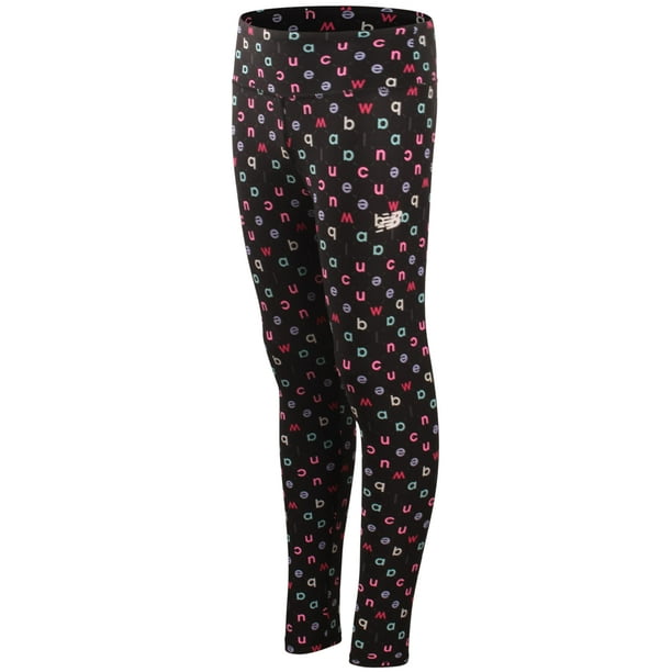 Leggins New Balance para niñas de longitud completa, talla 14-16, negros