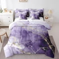 thumbnail image 1 of YST Purple Marble 7-Piece Comforter Set, Watercolor Abstract Bedding, Queen, 1 of 4