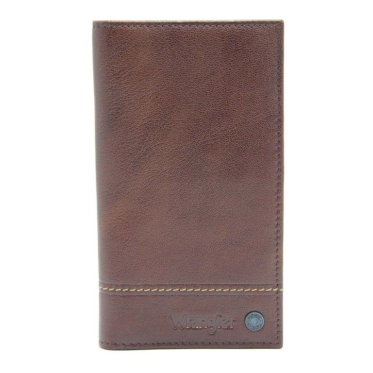 Wrangler Leather Checkbook Wallet, Brown photo 1