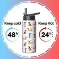 thumbnail image 4 of 18oz Stainless Steel Flask for Gym Dog Design Wide Mouth Handle Lid Insulated Leak Proof Keeps Hot 12H Cold 24H, 4 of 6
