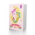 thumbnail image 2 of Unicorn Seahorse Narwhal 8th Birthday Greetings Card Plus Envelope Blank inside, 2 of 3