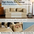 thumbnail image 5 of 59" Convertible Sleeper Sofa Bed with Pillow, Corduroy Folding Mattress Couch, Floor Sofa Lounge with Fixed-Shape Frame for Living Room Apartment, Beige, 5 of 7