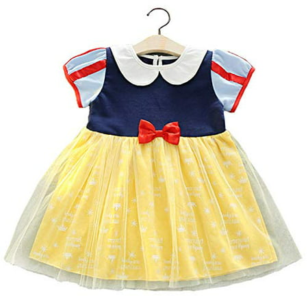 Yan Dream Baby Girl Toddler Dress Deluxe Ball Gown Halloween Cosplay Costume Daily Princess Outfit (90cm for 2T, Snow)
