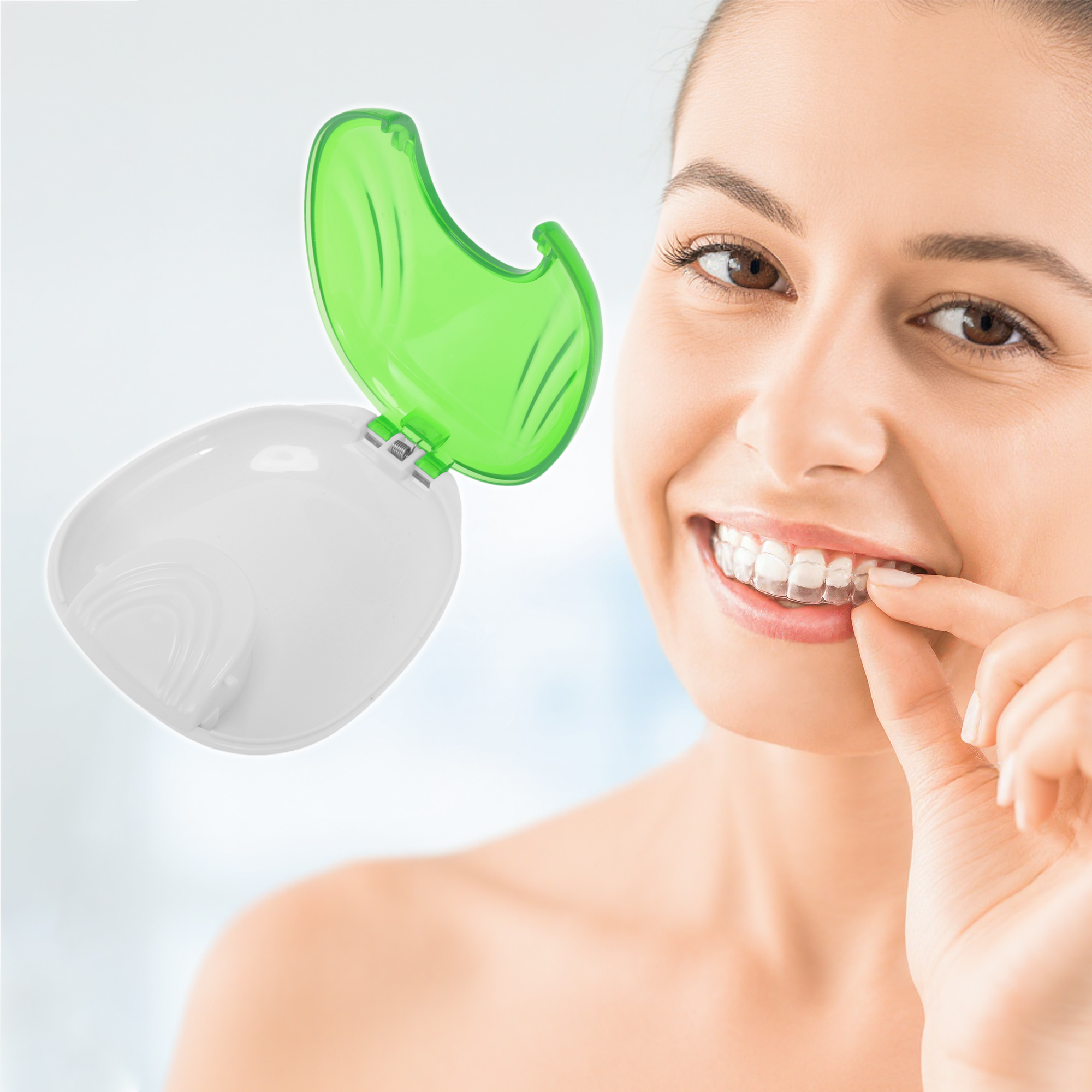 Unique Bargains Shell-shaped Braces Box 1 Pc Light Green