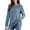 Blue, variant on Women's Classic Black Kint Long Sleeve Tee – Extended Hem Round Neck Lounge Top