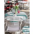 thumbnail image 5 of Outdoor Tablecloths with Umbrella Hole & Zipper, Blue Gray Stripes Round Tablecloth 54 Inch, Watercolor Modern Abstract Minimalist Waterproof Table Cloth, Patio/Pool/Picnic Table Covers, 5 of 8