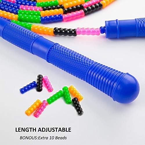 Long Double Dutch Jump Rope 16 Ft 2 Pack, Jump Rope for Kids Adults, Beaded Segmented Skipping Rope