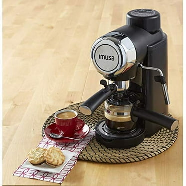IMUSA USA 4 Cup Epic Electric Espresso/Cappuccino Maker, Black 800 Watts