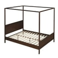 thumbnail image 4 of Clearance! Queen Size Canopy Platform Bed with Headboard and Footboard,Slat Support Leg - Brushed Espresso, 4 of 9