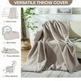 thumbnail image 4 of Desirable Life Water-Resistant Couch Cover Ultra Large Sofa Cover for Furniture Protect Machine Washable Farmhouse Style Sofa Home Decor (Khiki, 91'' x 134''), 4 of 6